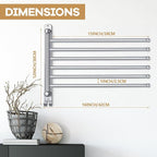 Teenyyou Swivel Towel Rack 16.5 Inches 304 Stainless Steel 6 Arms Bathroom Towel Rack Hanger Pool Holder Wall Mounted Swivel Bar Space Saving with Hook, Sliver
