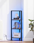 TUTOTAK Corner Shelf, 4-Tier Corner Bookshelf