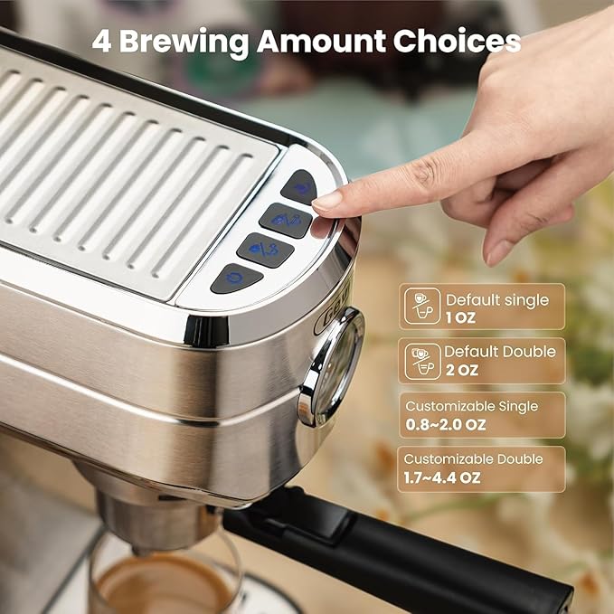 Gevi 20 Bar Espresso Machine for home,Compatible with Nespresso Pods&Ground