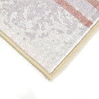 RoomTalks Cute Pink Nuresry Rug Washable, Boho Modern Contemporary Aesthetic 4x6 Area Rugs for Bedroom Dining Living Room Dorm, Abstract Art Tropical Leaves Thin Indoor Entryway Rug Carpet