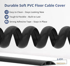 ZhiYo 3.6ft Cord Covers for Wires on Floor, Cord Hider Floor Hide Extension Cords, Soft PVC Cable Cover Cable Protector, Wire Cavity W0.62in H0.31in, Yellow Oak Wood