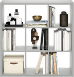 Furinno Cubicle Open Back Decorative Cube Storage Organizer, Light Grey
