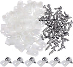 Hicarer 50 Pack R-Type Cable Clip Wire Clamp, Nylon Screw Mounting Cord Fastener Clips with 50 Pack Screws for Wire Management (White,1/4 Inch)