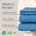 Full Size 4 Piece Sheet Set - Comfy Breathable & Cooling Bed Sheets Set - Hotel Luxury Bedding for Women, Men, Kids, Teens, Boys & Girls - Deep Pockets, Soft and Wrinkle Free - Oeko-Tex - Denim Blue