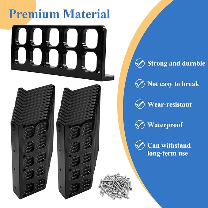 25 Pcs Cable Chase-Wire Bracket Fits NMB Electrical Cord Organized Management, Cable Support Wire Bracket Holder W/Screws, NM Cable Support Organizer, Electrical Wire Dispenser,1-Inch 10-Hole Diameter