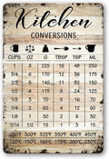 Farmhouse Rustic Kitchen Signs Wall Decor Funny Kitchen Conversion Chart Metal Tin Sign Rustic Style Pantry Home Decor 8x12 Inch