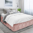Nestl Blush Pink Bed Skirt Twin Size, Pinch Pleat Twin Bed Skirt, 14" Inch Drop Twin Bedskirt, Hotel Quality Blush Pink Bed Skirts, Premium Microfiber Bedskirt for Twin Bed, Blush Pink Twin Bed Skirt