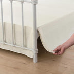 Twin Bed Skirt - Twin Size Bed Skirts 16 Inch Drop with Split Corners, Ivory Pleated Waffle Weave Bed Skirt, Tailored Dust Easy Fit, Machine Washable (16" Twin)