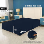 Utopia Bedding Full Bed Skirt - Soft Quadruple Pleated Ruffle - Easy Fit with 16 Inch Tailored Drop - Hotel Quality, Shrinkage and Fade Resistant (Full, Navy)