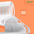 NEATERIZE Clothes Hangers Plastic 20 Pack For Adults - Plastic Hangers, The Perfect Coat Hanger and Space Saving Clothes Hangers for Closet, Percheros Ganchos para Colgar Ropa Hangars - Purple Hangers