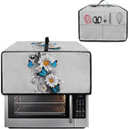 Toaster Oven Cover Dust-Proof Countertop Convection Oven Cover Protective Smart Microwave Oven Accessories and Decor, L, 18.5 x 22.5 x 13 inches, Daisy Butterfly Gray