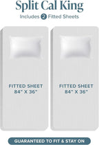 Bare Home Ultra-Soft Split Cal King Sheet Set - Luxury 1800 - Hydro-Brushed - Deep Pockets - Easy Fit - 4 Piece Set - Bedding Sheets & Pillowcases (Split California King, Sage)