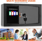 72 Keys Key Lock Box Wall Mount with 72 Numbered Hooks and 72 Colored Key Tags, Key Cabinet with Key Return Drop Slot, Key Storage Box for Home Hotel Office