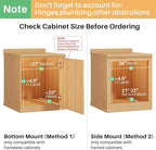 Pull Out Cabinet Organizer, Soft Close Wooden Slide Out Drawers for Pots and Pans, Full-extension Roll Out Shelves for Kitchen Cabinets, Pantry Organization, Bottom & Side Mount(26"W X 21"D x 3.4''H)