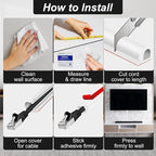 Wall Cord Hider, Flexible Self-Adhesive Wire Cover, Side-Open Cable Raceway for Cords on Wall, Cord Concealer for Mounted TV, Home Theater & Office White