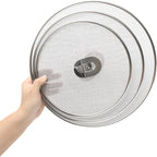 3 Pack Silver Stainless Steel Splatter Screens (9.8", 11.4", 13"), Grease Splatter Guard Ultra-Fine Mesh, Foldable Knob for Cooking/Chefs/Home Cooks