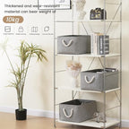 Large Storage Baskets- 15.7x11.8x8.26 inch Storage Bins for Shelves and Closet Organizing, Foldable Fabric Bin for Home Organization Clothes and Laundry (6-Pack, Gray)