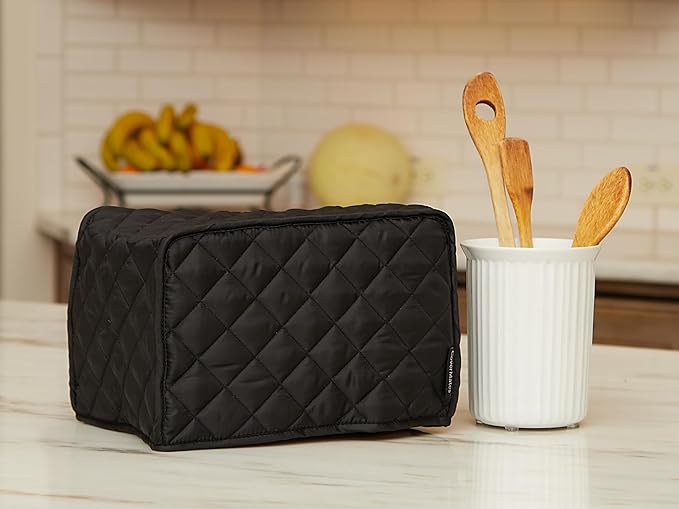 Covermates Keepsakes Toaster Cover - Dust Protection - Stain Resistant - Washable Appliance Cover, Black