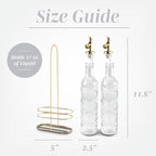COOK WITH COLOR Glass Olive Oil Bottle Dispenser - 2 Pack- 17oz Oil and Vinegar Cruet - Olive Oil Carafe Decanter for Kitchen, Floral, Clear