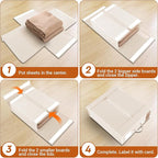StorageTastic 4 Pack Bed Sheet Closet Organizers and Storage,Sturdy Foldable Storage Containers with Window and Label,Storage and Organization for Bedding Sheets,Duvet Covers,Blankets (Beige)