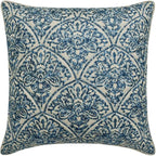 The HomeCentric King/Queen/Twin Blue Designer Twin 53"x18" Bed Runner with 2 Pillow Cover, Embroidery, Quilted Bed Scarf on Cotton Fabric - Farzeen Blue