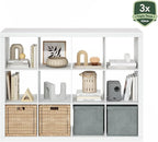 Furinno Cubicle Book Shelf, 12-Cube Bookshelf, Triple Thick Frame Cube Storage