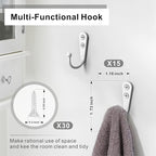 15 Pack Heavy Duty Coat Hooks Wall Mount, with 30 Mounting Screws, White Multi-Purpose Storage for Robe, Towel, Key, Bag, Coffee Mug