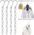 Space Saving Hangers, 4 Pack Metal 7-Loop Clothing Chain Hanger Organizer, Collapsible Closet Space Saver for Clothes, Small Closet Organizers and Storage for Dorm, Home, RV, Travel, Wrinkle Reducing