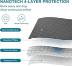 Waterproof Mattress Protector Queen Size - Breathable, Noiseless, Ultra-Soft Bed Cover, Mattress Pad Cover with Deep Stretchable Pockets 8"-21" (Gray)