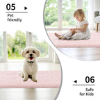 Pink Bathroom Rug 24x36 Non Slip Fluffy Bath Mat for Bathroom Floor Washable Plush Luxury Bath Rug for Tub Soft Shaggy Absorbent Shower Sink Mat