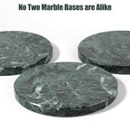 Koville Italian Natural Marble Paper Towel Holder Countertop, Genuine Stone Paper Towel Holder Stand for Kitchen Storage, for Standard or Jumbo-Sized Rolls(Alpi Green)