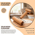 Small Wooden Rolling Pin for Dough Mini Dough Roller with Double Handles Non Stick Pizza Rolling Pin for Baking Pastry Tortilla Cookie Dumpling(H-Style)