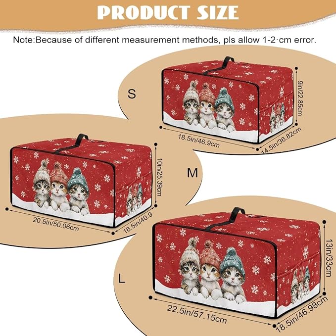 Toaster Oven Cover Dustproof Protective Countertop Convection Oven Cover with Side Pockets for Christmas Holiday Decorations, S, 14.5 x 18.5 x 9 Inches, Cat Snowflake Red