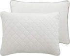 Easy-Going King Size Reversible Quilt Set with 1 Quilt and 2 Pillow Shams, Soft Bed Quilt Cover, Water Resistant Lightweight Microfiber Bedspread, Stain Resistant, Ivory/Ivory