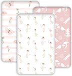 Bedside Sleeper Bassinet Fitted Sheets 20 x 33, 3 Pack Baby Delight Beside Me Dreamer,Babybond,Jimglo,koola,cowiewie,fodoss, Dream On Me Baby Square Bassinet, Pink Animal