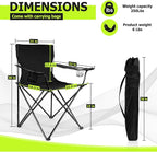 Joyfair Portable Camping Chair, Outdoor Lawn Folding Chairs for Adults, Heavy Duty Large Foldable Chairs for Beach, Fishing, Tailgating and More Outdoor Sport, Carry Bag & Cup Holder