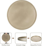 Hanobe Large Ottoman Serving Tray: 18” Gold Round Decorative Coffee Table Trays Wooden Big Circle Farmhouse Centerpiece Home Decor Living Room Organizer