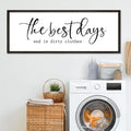 Laundry Room Wall Decor 40"×15" The Best Days End In Dirtiest Clothes Sign Funny Modren Bathroom Large Plaque Wood Framed Wall Hanging Art (Black)