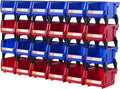 VEVOR Plastic Storage Bins 24 Pack (5 x 4 x 3-Inch), Hanging Stackable Storage Organizer Bins, Heavy Duty Stacking Containers for Closet, Garage, Office, or Small Parts Organization