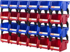 VEVOR Plastic Storage Bins 24 Pack (5 x 4 x 3-Inch), Hanging Stackable Storage Organizer Bins, Heavy Duty Stacking Containers for Closet, Garage, Office, or Small Parts Organization