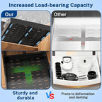 Insputer 1 Pack Pull Out Cabinet Organizer Expandable (12.4"-20.08")W & (16.26"-22.44")D, No Drill Slide Out Drawers with 3 Slide Rail, 2Pcs Magnetic Panel, Adhesive Roll Out Shelf for Kitchen, Pantry
