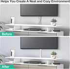 Rindion Cord Hider, 113.6in Cable Hider, Cord Covers for Wires on Wall, Wire Covers for Cords on Wall, Cable Management Wire Hiders for TV, 8 x L14.2 x W0.94x H0.55in - White