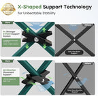 LET'S CAMP Camping Chair 2 Pack Folding Chair with 4-Can Cooler Bag Portable Lawn Chair with Cup Holder,Storage Pocket, Supports 250LBS, Collapsible Chair for Camp, Beach, Picnic (Green)