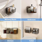 Diesisa 2pc Acrylic Wall Mount Organizer, Adhesive Cabinet Door Organizer,Acrylic Bathroom Shelves for Wall,No Drilling Hang Walls,with Self Adhesive Tape, for Bathroom, Kitchen, Living Room