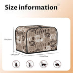 Brown Coffee Pattern 2 Slice Toaster Cover, Waterproof Toaster Dust Cover Bread Maker Protective For Small Kitchen Appliance Dining Room Home Table Decor Gifts