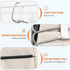 Upgraded Collapsible Pants Hangers Space Saving, 6 Layers Clothes Rack, Stainless Steel Multifunctional Closet Organizer, Non Slip Metal Hangers for Pants Jeans Skirts Trousers (4 Pack)