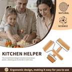 Small Wooden Rolling Pin for Dough Mini Dough Roller with Double Handles Non Stick Pizza Rolling Pin for Baking Pastry Tortilla Cookie Dumpling(2PCS)