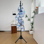 Heavy Duty Anti-Tip Coat Rack with 8LB Stable Weighted Base, [80LB Load Tested] Metal Standing Tree with 8 Hooks, 3-Height Adjustable Space Saving Clothes Organizer for Entryway, Bedroom, Office