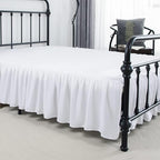 Bed Skirt Queen Size Ruffled Bed Skirt with Split Corners, 18 Inch Drop Dust Ruffle Bed Skirts with Platform, White, Queen Size