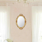 Funerom Vintage 36.8 x 25.4 cm Gold Mirror Tray Decorative Tray Bathroom Tray Serving Tray Oval